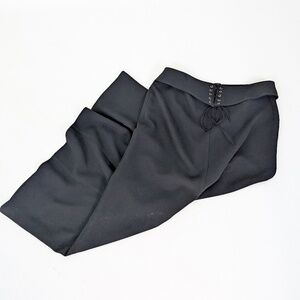 Louben Black Maxi Skirt Tailored Belt Tied Corset Thick Flared
